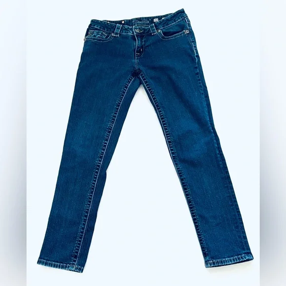 Miss Me Jeans Women’s 30 X 31 Blue Skinny Mid Rise Stretch Denim Rocker - Picture 2 of 10